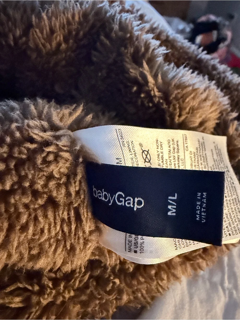 Baby Gap Brown Teddy Bear Trapper Hat size medium/large